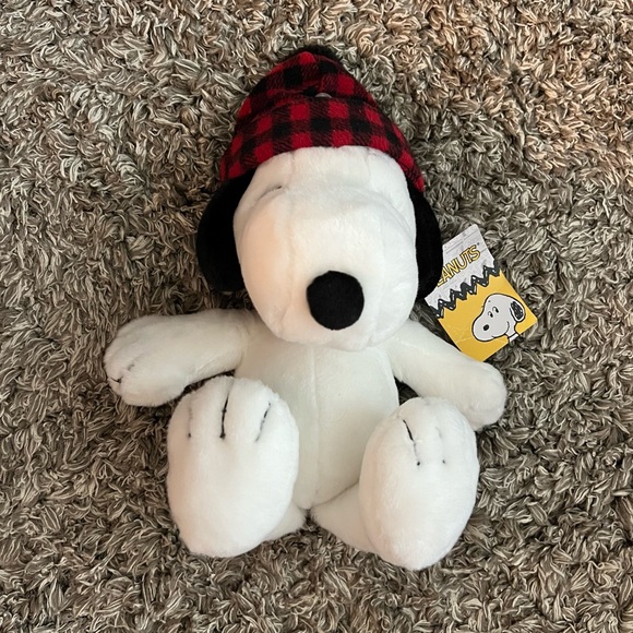 Peanuts Winter Plaid Snoopy Plush - Picture 1 of 7